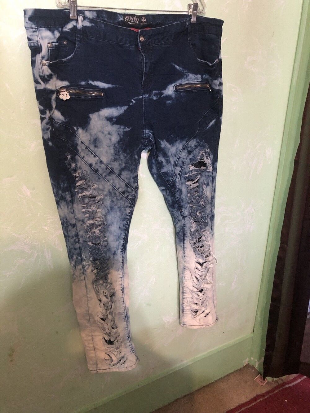 Women's Dereon Size 24 Stretch Denim Blue Distressed Jeans